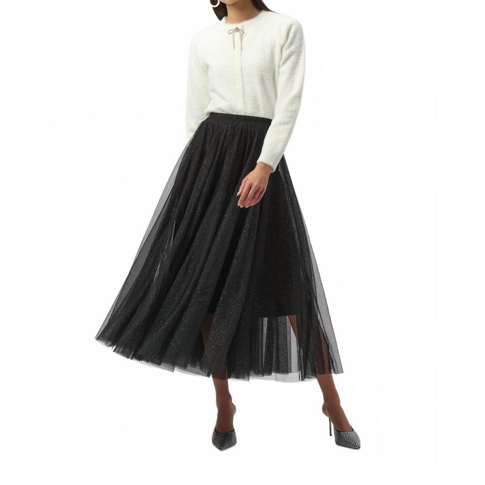 NEW JOSEPH RIBKOFF tulle flared skirt in black - Picture 3 of 5
